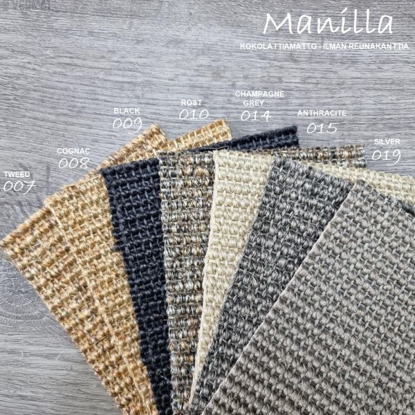 Sisalmatto Manilla kokolattiamatto ilman reunakanttia - Lateksipohjainen matto
